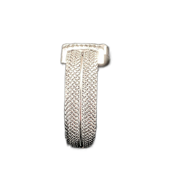Vivani Diamond Studded Silver Hinge Bracelet Watch - Picture 3 of 5